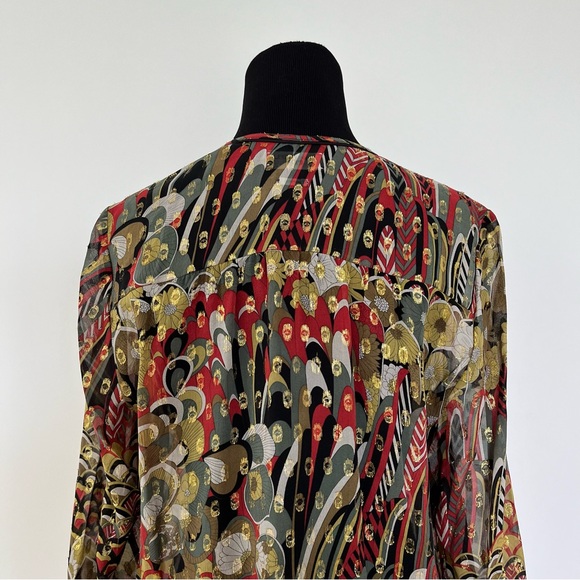 ZADIG & VOLTAIRE deluxe gold silk blouse top. TOUMI DELUXE top. Semi sheer blous - Picture 6 of 8